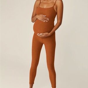 Beyond Yoga Warm Brown Maternity Jumpsuit